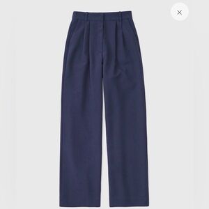 Abercrombie and Fitch A&F Sloane Tailored Wide Leg Pant- Navy